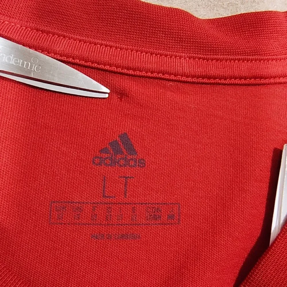 Adidas Men's Red Big Logo Short Sleeve T-Shirt #C